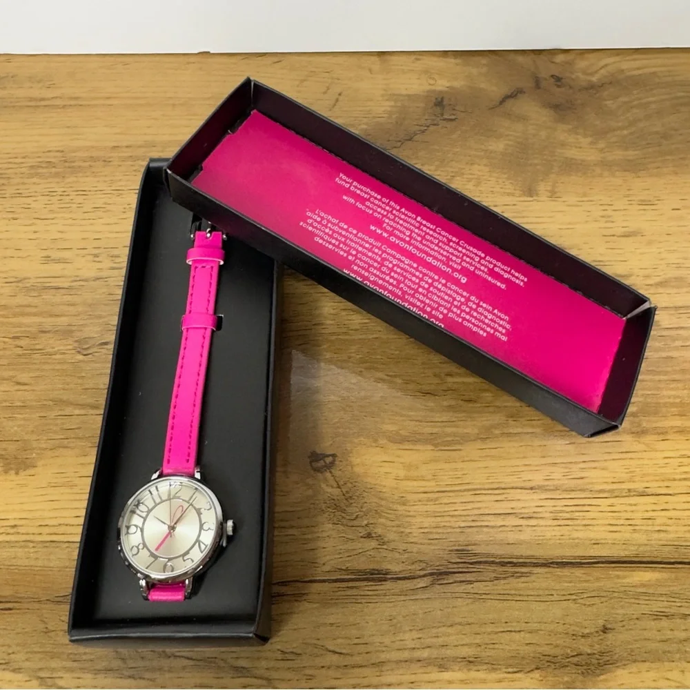 Avon Breast Cancer Awareness Pink and Silver Women's Watch, NIB